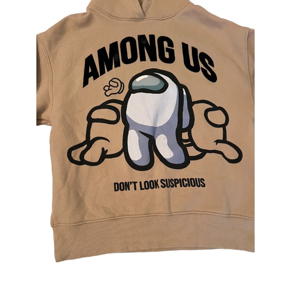 Zara Kids Among Us Boys Hoodie & Sweatpants Set Beige Crew Mate Graphics S 11-12 - Picture 3 of 11